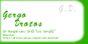 gergo drotos business card